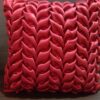 Maroon leaf  smocking cushion  cover