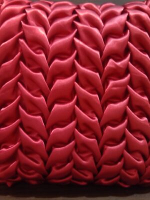 Maroon leaf  smocking cushion  cover