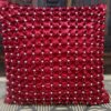 Maroon with white pearl cushion cover
