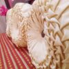 Round Golden smocking cushion