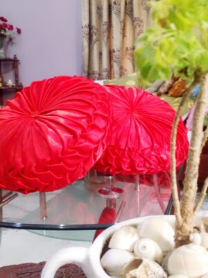 Round Red smocking cushion
