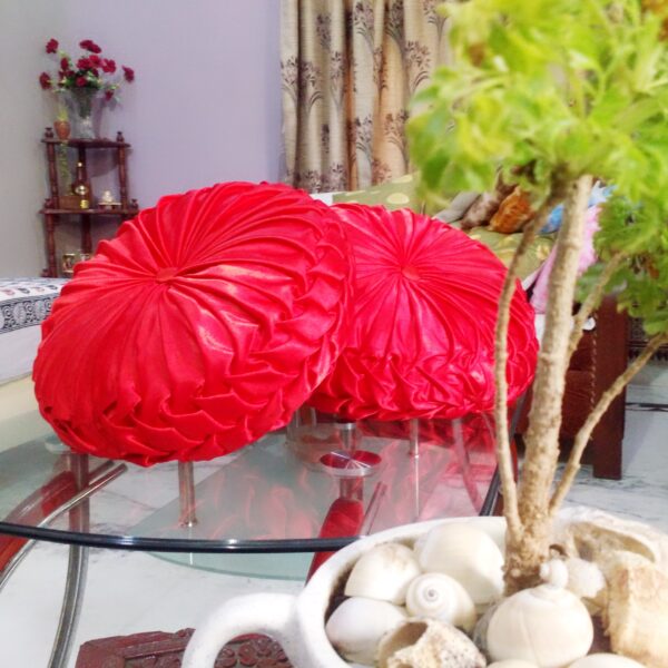 Round Red smocking cushion