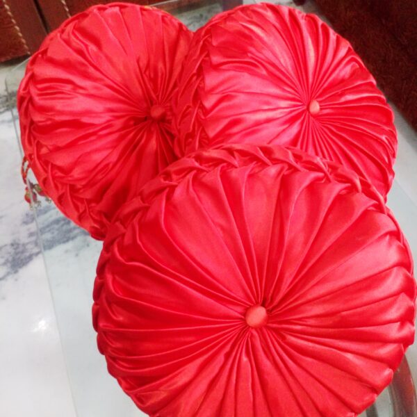 Round Red smocking cushion