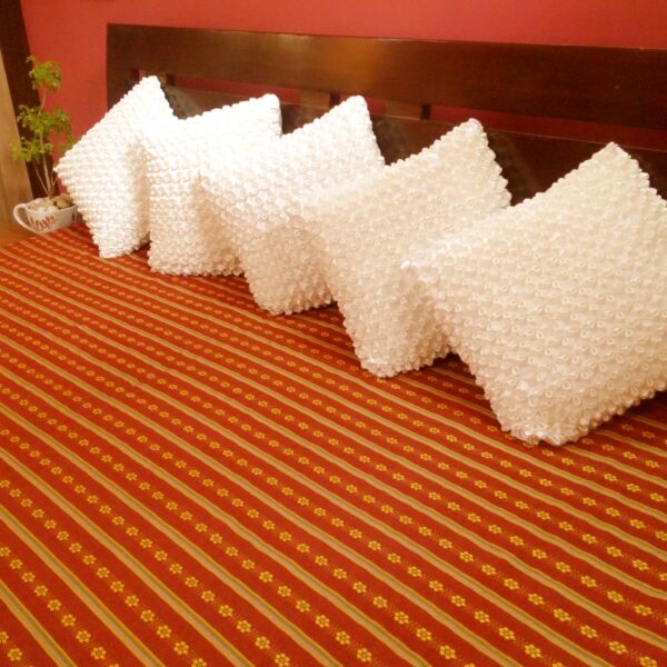 Off White with white pearl cushion cover