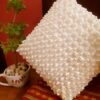 Off White with white pearl cushion cover