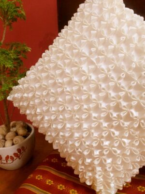 Off White with white pearl cushion cover