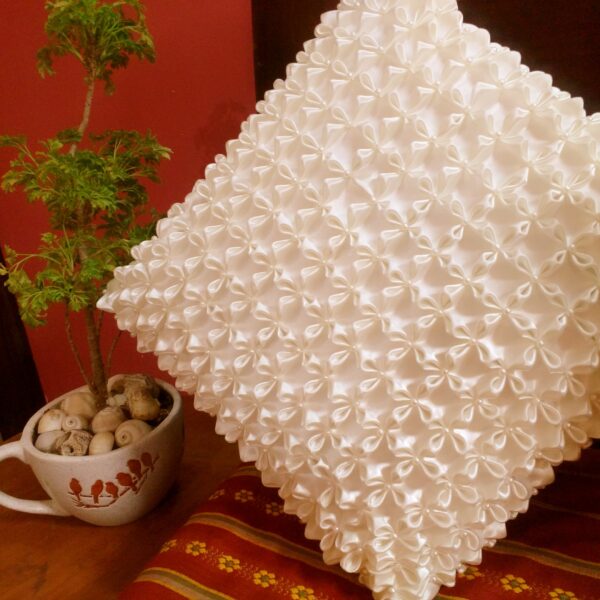 Off White with white pearl cushion cover