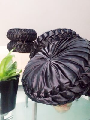 Round Black smocking cushion