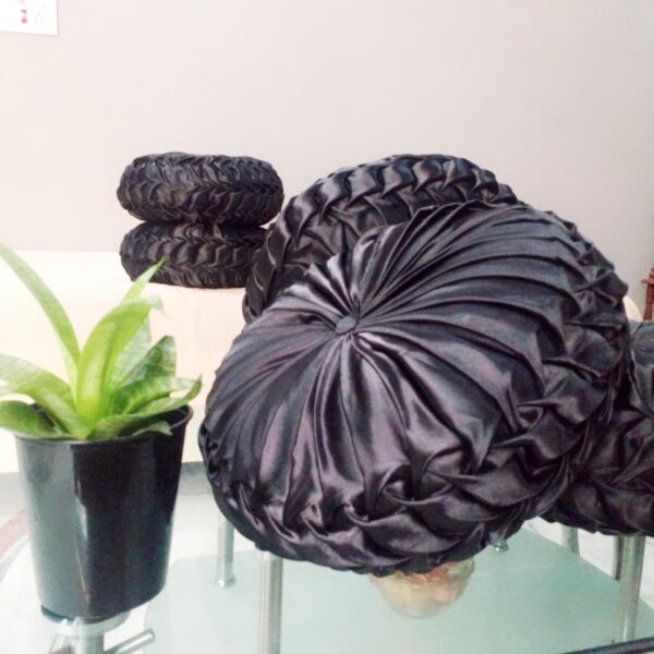 Round Black smocking cushion