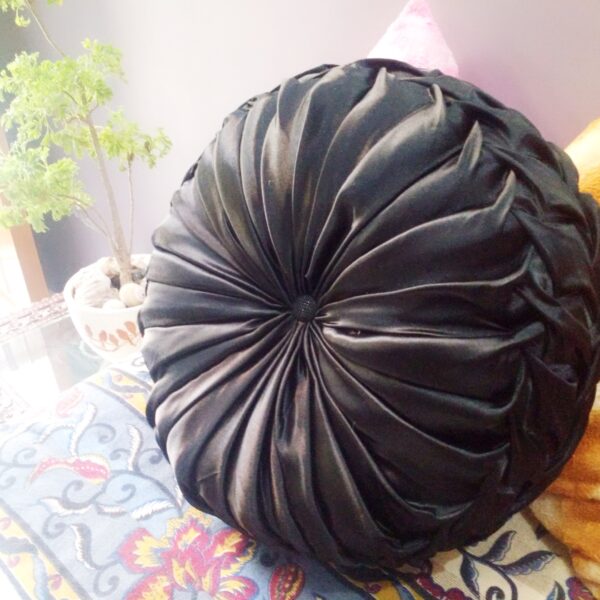 Round Black smocking cushion