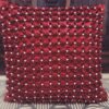 Maroon with white pearl cushion cover