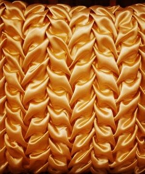 Golden leaf smocking cushion  cover