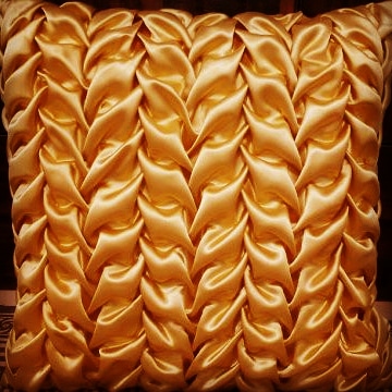 Golden leaf smocking cushion  cover
