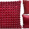 Maroon with white pearl cushion cover