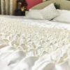 KALARAGINI White Satin Classic King Size Double Bedsheet