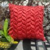 Maroon leaf  smocking cushion  cover