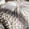 Round Off White with white pearl smocking cushion