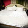 KALARAGINI White Satin Classic King Size Double Bedsheet